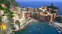 Awe-inspiring view of the port of Vernazza Cinque Terre Italy 