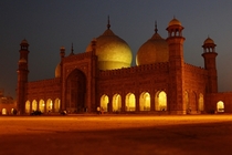 Badshahi Mosque at night - Lahore Punjab Pakistan 