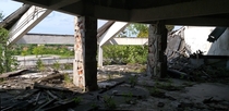 BalconyView area of an abandoned hotel in PetrinjaCroatia