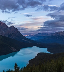 Banff National Park of Canada  - this was one of my first successful stitched photos I took  separate photos from the same spot and seemed them together Let me know what you think
