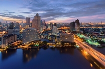Bangkok Thailand at Sunrise  by Patra Kongsirimongkolchai