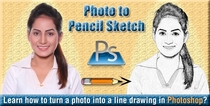 Banner of how to turn a photo into a line drawing effect in photoshop