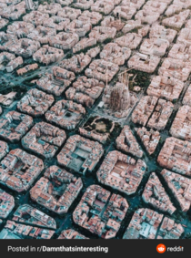 Barcelona with the church Sagrada Familia in the middle