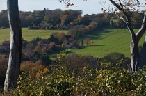 Barham village from Church Lane in Kent UK 