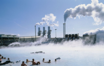 Bathers outside the Svartsengi geothermal power station in Iceland 