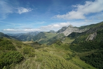 Beautiful Alpine landscape in Switzerland Les Merlas Fribourg 