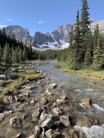 Beautiful mountain stream Paradise Valley Banff National Park Canada 