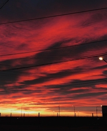 Beautiful red sunset in Rio Grande Argentina