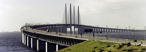 Beautiful resund Bridge connecting Denmark and Sweden 
