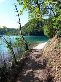 Beautiful scenery during a hike in Plitvice Lakes National Park Croatia 