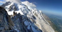 Beautiful Stitched Panorama of Mont Blanc the highest mountain in the Alps  photo by gorka orexa