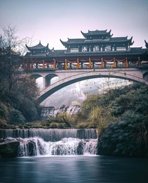 Beautiful stone bridge in Furong Hunan province China