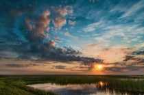 Beautiful Sunset Over the Florida Everglades 