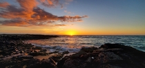 Beautiful sunset overlooking Makalawena Beach Hawaii 