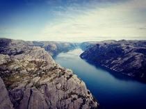 Beautiful view from atop Preikestollen Norway 