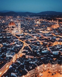 Beauty of cityscape with lights Florence-Italy