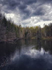 Beaver pond in Lanark Highlands Ontario Canada  OC