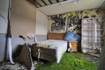 Bedroom Inside an Abandoned Resort in Ontario Canada 