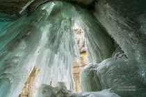 Behind a frozen waterfall 