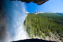 Behind the falls Banff National Park x
