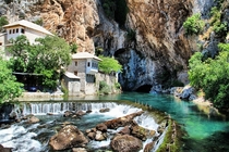 Bektashi monastery on the source of the Buna River in Bosnia-Herzegovina 