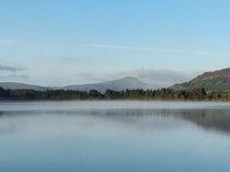 Ben Lomond rising above the Lake of Menteith Scotland 