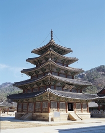 Beopjusa Palsangjeon the only wooden pagoda built before modern times to have survived in Korea North Chungcheong Province South Korea 