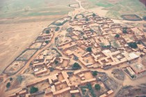 Berber village outside Marrakech Morocco from a hot air balloon 