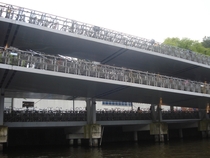 Bicycle parking garage in Amsterdam the Netherlands 