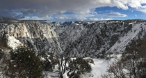 Black Canyon of the Gunnison National Park on Christmas  It snowed all day but the sun peaked out for a few moments 