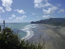 Black sand beach in Auckland NZ 