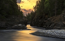 Blackwater River Sunset Quesnel BC Canada 