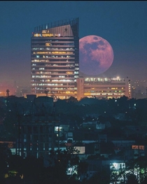 Blood Moon with a mm Lahore Pakistan picture credits to Art By Wasif of youtube and instagram