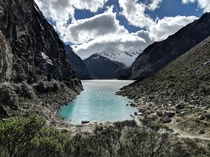 Blue Lagoon set in the Andes - Lake Paron Peru 