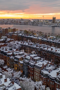Boston after an Autumn snow fall