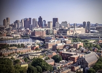 Boston Downtown view from Bunker Hill monument