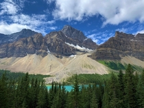 Bow Lake Alberta in the amazing Canadian Rockies  X