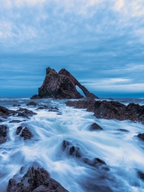 Bowfiddle Rock Portnockie Scotland  - I took this photo just after sunset at the beginning of blue hour last night - what a beautiful place x
