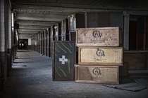 Boxes inside the abandoned Scranton Lace Factory Scranton PA  Photo by Andrew Bacha