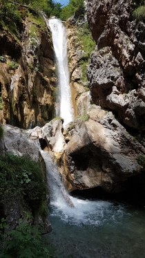 Breathtaking waterfall spreading cooling air in Ferlach Austria 