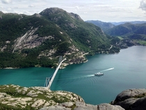 Bridge in Lysefjorden Norway 