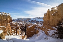 Bryce Canyon in the winter is  