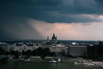 Budapest just as a rainstorm hits
