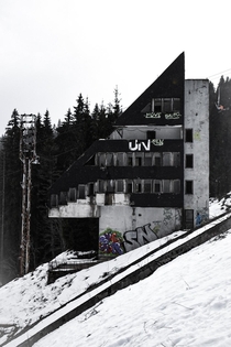 Building next to the Sarajevo  ski slopes later used by the UN 