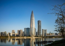 Bullet-shaped China Resources Headquarters skyscraper in Shenzhen is also known as Spring Bamboo