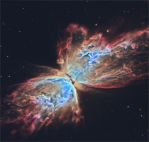 Butterfly Nebula NGC  seen from the Hubble space telescope Its wingspan covers over  light-years 