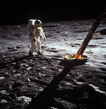 Buzz Aldrin on the first moon walk  years ago