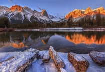 Canmore mountain during sunrise very picturesque in the morning Alberta Canada by Frannz Morzo
