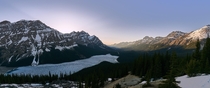 Cant wait to return to Canada Sunset behind Peyto Lake 