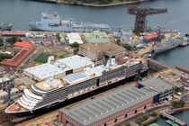 Captain Cook Graving Dock and Hammerhead Crane at Naval shipyards HMAS Kuttabul Garden Island Sydney Australia
